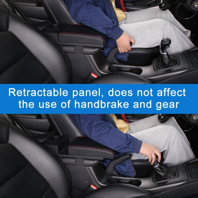 Car Multi-functional Dual USB Armrest Box Booster Pad, Microfiber Leather Curved Type (Black White) - Seat Accessories by PMC TechLife | Online Shopping South Africa | PMC TechLife | Buy Now Pay Later Mobicred