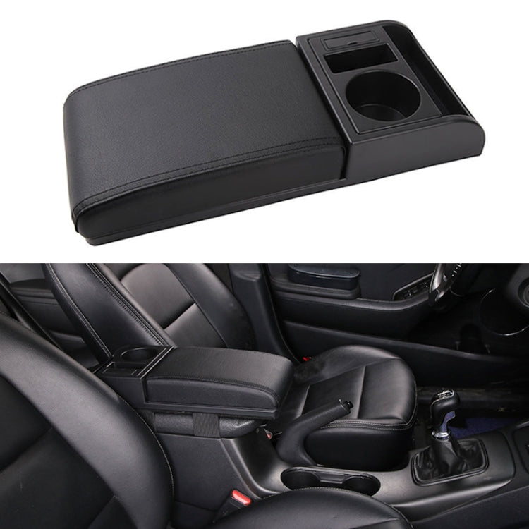 Car Multi-functional Dual USB Armrest Box Booster Pad, Microfiber Leather Straight Type (Black) - Seat Accessories by PMC TechLife | Online Shopping South Africa | PMC TechLife | Buy Now Pay Later Mobicred