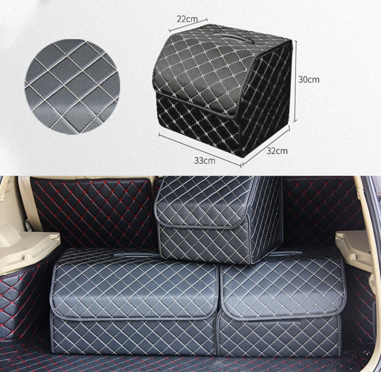 Car Trunk Foldable Storage Box, Checkered Small Size: 33 x 32 x 30cm(Beige) - Stowing Tidying by PMC Jewellery | Online Shopping South Africa | PMC Jewellery | Buy Now Pay Later Mobicred