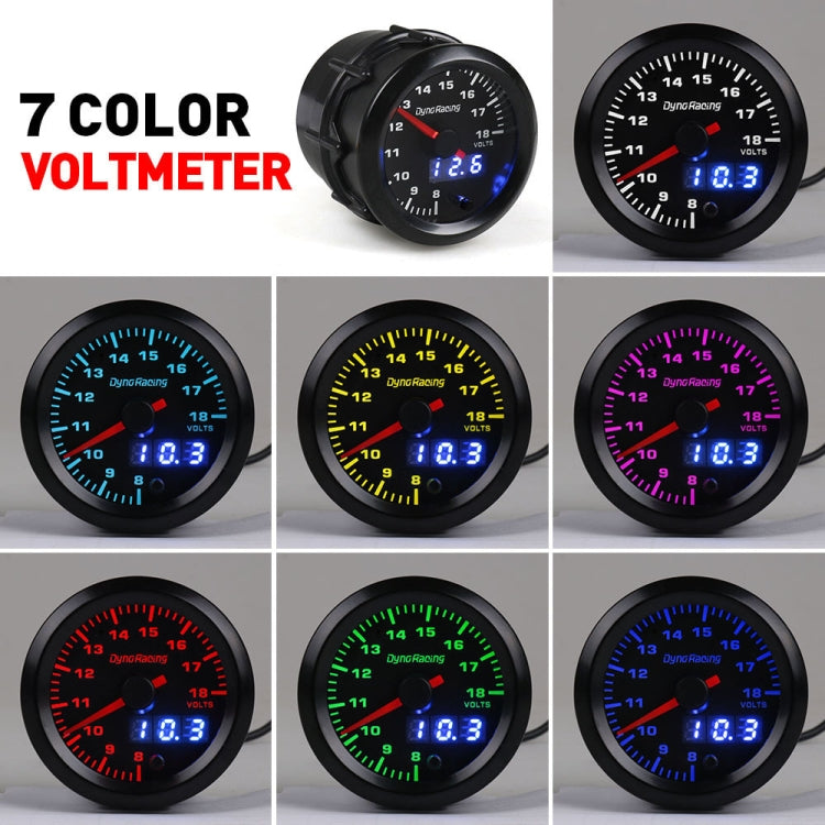 52mm Car Modified Colorful Voltmeter - Car Modification by PMC TechLife | Online Shopping South Africa | PMC TechLife | Buy Now Pay Later Mobicred