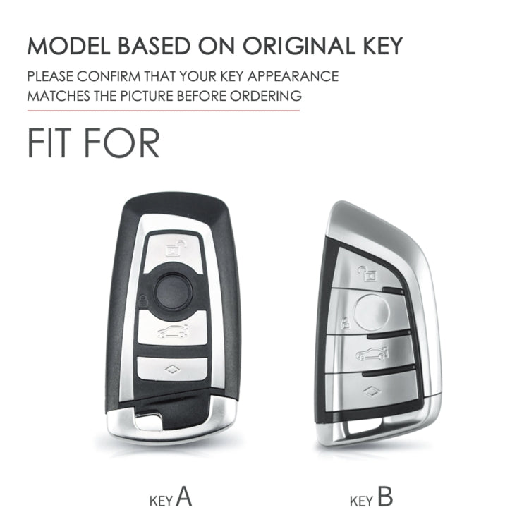 Hallmo Car Female Style Cowhide Leather Key Protective Cover for BMW, A Type(Sky Blue) - Car Key Cases by Hallmo | Online Shopping South Africa | PMC TechLife | Buy Now Pay Later Mobicred