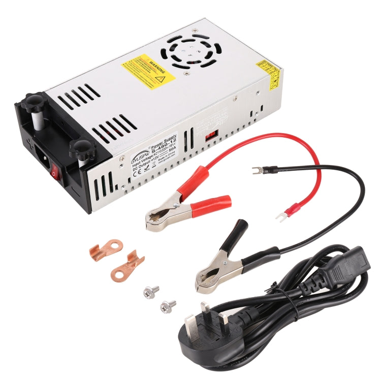 S-480-12 DC12V 480W 40A DIY Regulated DC Switching Power Supply Power Step-down Transformer with Clip, UK Plug - Step-down Transformer by PMC TechLife | Online Shopping South Africa | PMC TechLife | Buy Now Pay Later Mobicred