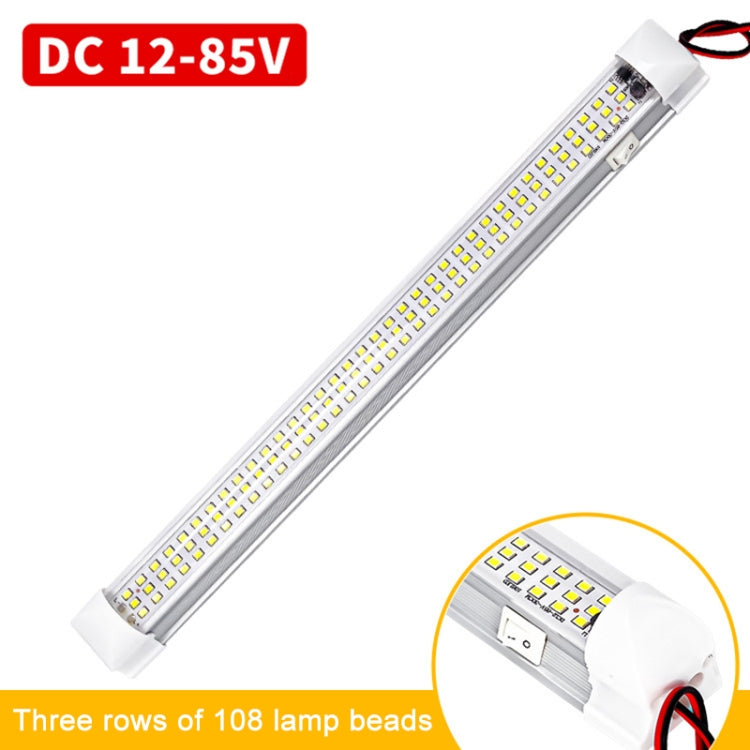2 PCS ZS-3333 Side Switch Type 12-80V High Bright 108LEDs Car Dome Light Cabin Light Bar - Dome Lights by PMC Jewellery | Online Shopping South Africa | PMC Jewellery | Buy Now Pay Later Mobicred