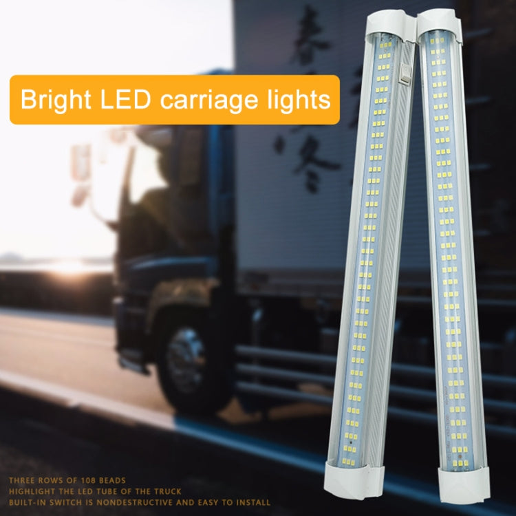 2 PCS ZS-3333 Side Switch Type 12-80V High Bright 108LEDs Car Dome Light Cabin Light Bar - Dome Lights by PMC Jewellery | Online Shopping South Africa | PMC Jewellery | Buy Now Pay Later Mobicred