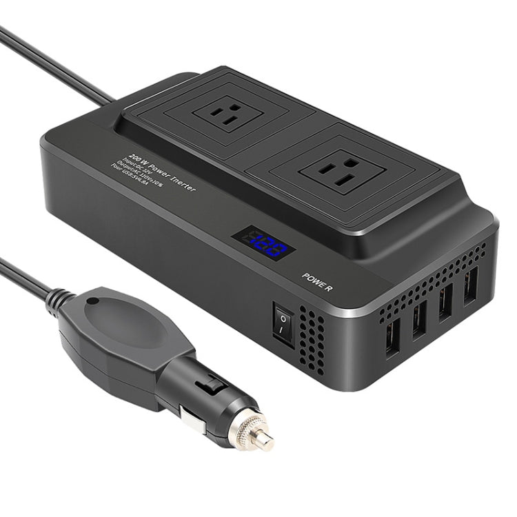 DC12V 200W AC110V Car Smart Multi-functional Digital Display Inverter, US Plug -  by PMC TechLife | Online Shopping South Africa | PMC TechLife | Buy Now Pay Later Mobicred