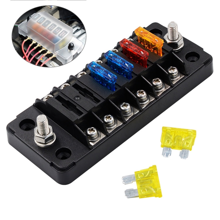 ZH-979A1 FB1903 1 In 1 Out 6 Ways No Distinction Positive Negative Fuse Box with 12 Fuses for Auto Car Truck Boat - Fuse by PMC Jewellery | Online Shopping South Africa | PMC Jewellery | Buy Now Pay Later Mobicred