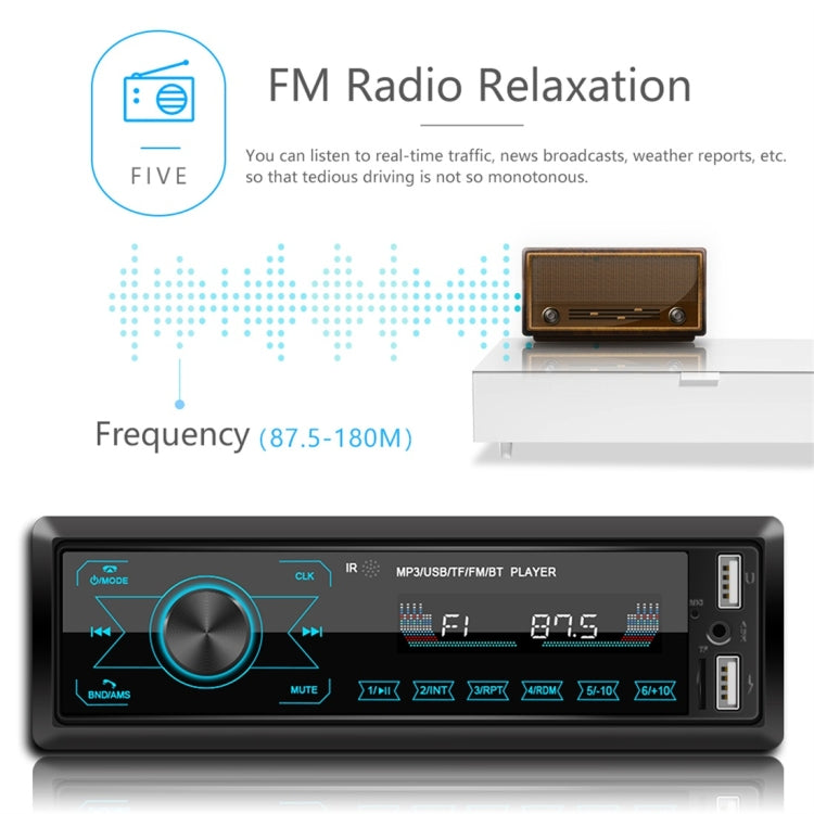 M10 12V Car Radio Receiver MP3 Player, Support Bluetooth Hand-free Calling / FM / USB / SD Card - Car MP3 & MP4 & MP5 by PMC Jewellery | Online Shopping South Africa | PMC Jewellery | Buy Now Pay Later Mobicred