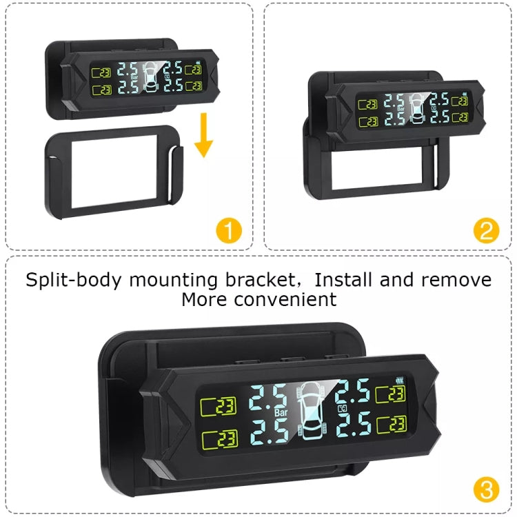 Car High Precision Solar Charging Tire Pressure Monitoring System TPMS, Built-in Voice Sensor - free shipping - PMC TechLife - Order now!