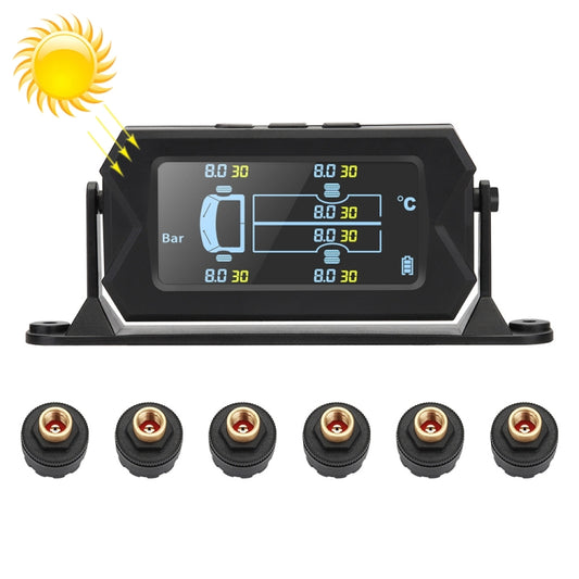 15Bar Solar Wireless Tire Pressure Monitoring System TPMS 6 External Sensors for 6-wheel Truck Bus - Tire Pressure Gauges by PMC Jewellery | Online Shopping South Africa | PMC Jewellery | Buy Now Pay Later Mobicred