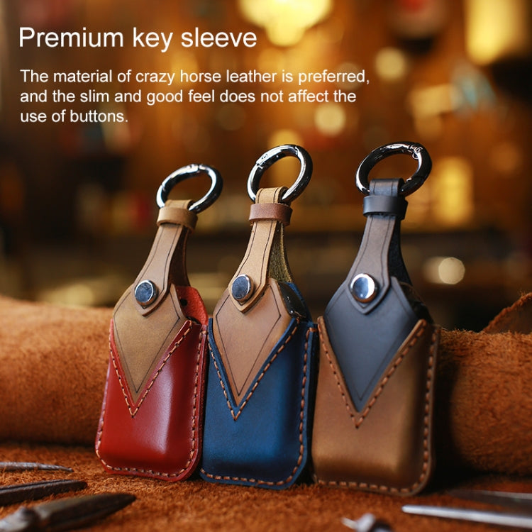 For Honda Car Cowhide Leather Key Protective Cover Key Case, Two Keys Version (Brown) - Car Key Cases by PMC Jewellery | Online Shopping South Africa | PMC Jewellery | Buy Now Pay Later Mobicred