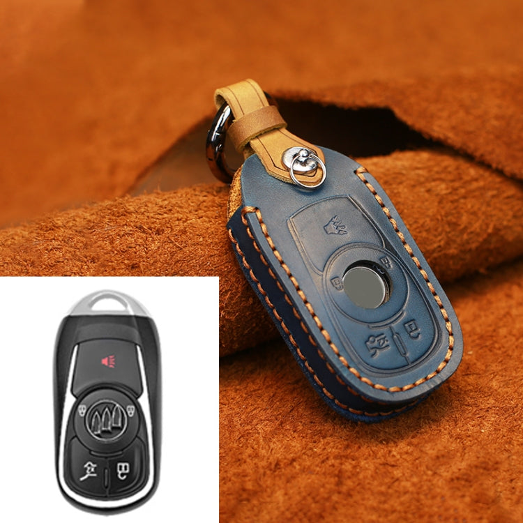 For Buick Car Cowhide Leather Key Protective Cover Key Case, Five Keys Version (Blue) - Car Key Cases by PMC TechLife | Online Shopping South Africa | PMC TechLife | Buy Now Pay Later Mobicred