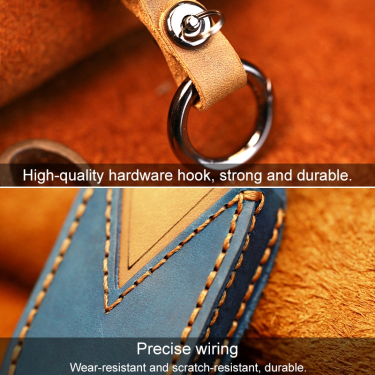 For Buick Car Cowhide Leather Key Protective Cover Key Case, Five Keys Version (Blue) - Car Key Cases by PMC TechLife | Online Shopping South Africa | PMC TechLife | Buy Now Pay Later Mobicred