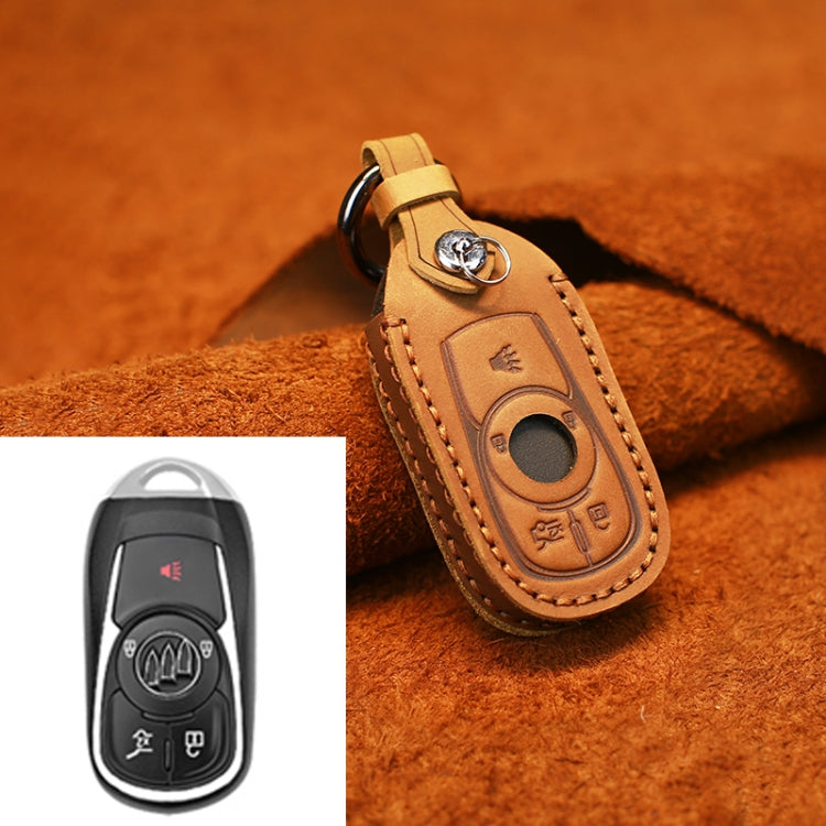 For Buick Car Cowhide Leather Key Protective Cover Key Case, Five Keys Version (Brown) - Car Key Cases by PMC TechLife | Online Shopping South Africa | PMC TechLife | Buy Now Pay Later Mobicred