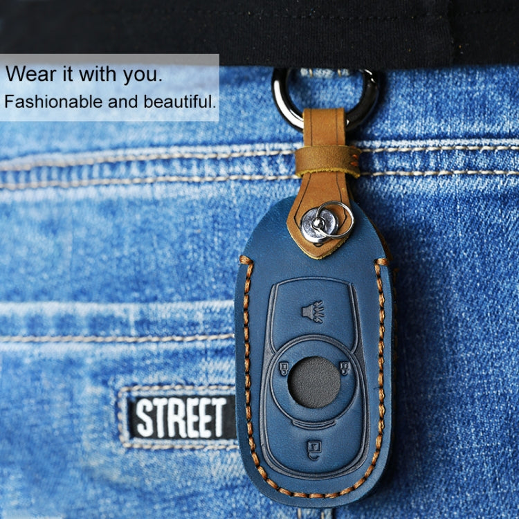 For Buick Car Cowhide Leather Key Protective Cover Key Case, Five Keys Version (Brown) - Car Key Cases by PMC TechLife | Online Shopping South Africa | PMC TechLife | Buy Now Pay Later Mobicred