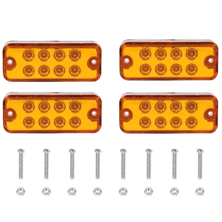 4 PCS 10-30V 8LED Car Tail Light Side Lamp (Yellow Light) - Warning Lights by PMC Jewellery | Online Shopping South Africa | PMC Jewellery | Buy Now Pay Later Mobicred