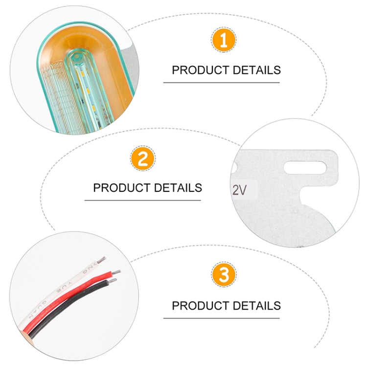 2 PCS 12V 12LED Car Oval Side Lamp(White Light) - Warning Lights by PMC TechLife | Online Shopping South Africa | PMC TechLife | Buy Now Pay Later Mobicred