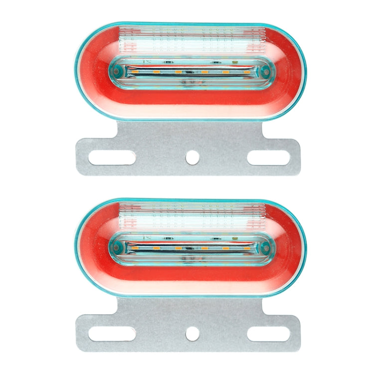 2 PCS 24V 12LED Car Oval Side Lamp (Red Light) - Warning Lights by PMC TechLife | Online Shopping South Africa | PMC TechLife | Buy Now Pay Later Mobicred