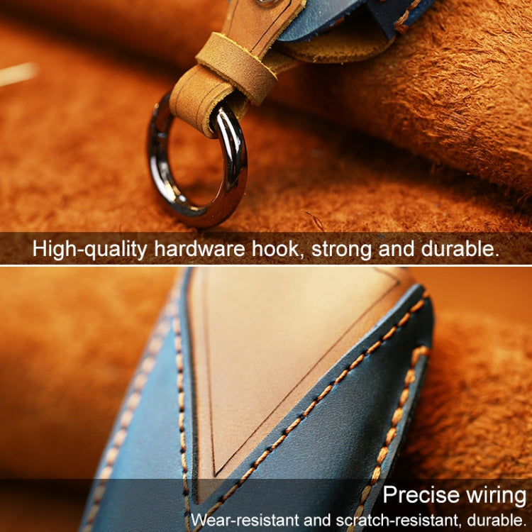 For Chevrolet Car Cowhide Leather Key Protective Cover Key Case, Five Keys Version (Blue) - Car Key Cases by PMC Jewellery | Online Shopping South Africa | PMC Jewellery | Buy Now Pay Later Mobicred