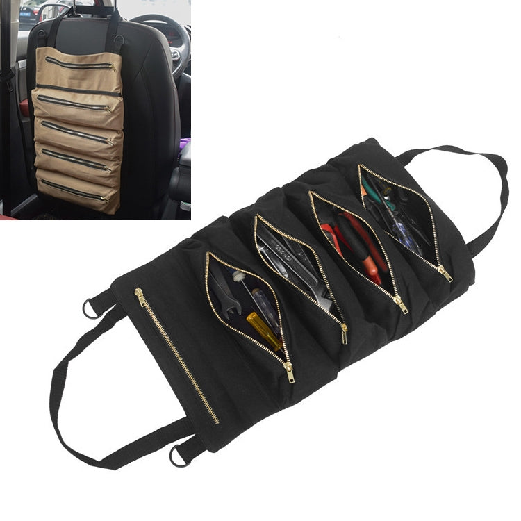 Car Auto Multi-function Canvas Storage Bag Portable Tool Bag Hanging Pocket Bag (Black) - Seat Accessories by PMC TechLife | Online Shopping South Africa | PMC TechLife | Buy Now Pay Later Mobicred