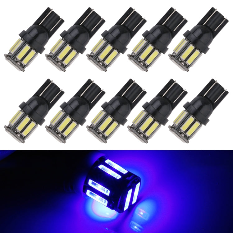 10pcs T10 DC12V / 0.96W / 0.08A Car Clearance Light 10LEDs SMD-7020 Lamp Beads (Blue Light) - Clearance Lights by PMC Jewellery | Online Shopping South Africa | PMC Jewellery | Buy Now Pay Later Mobicred