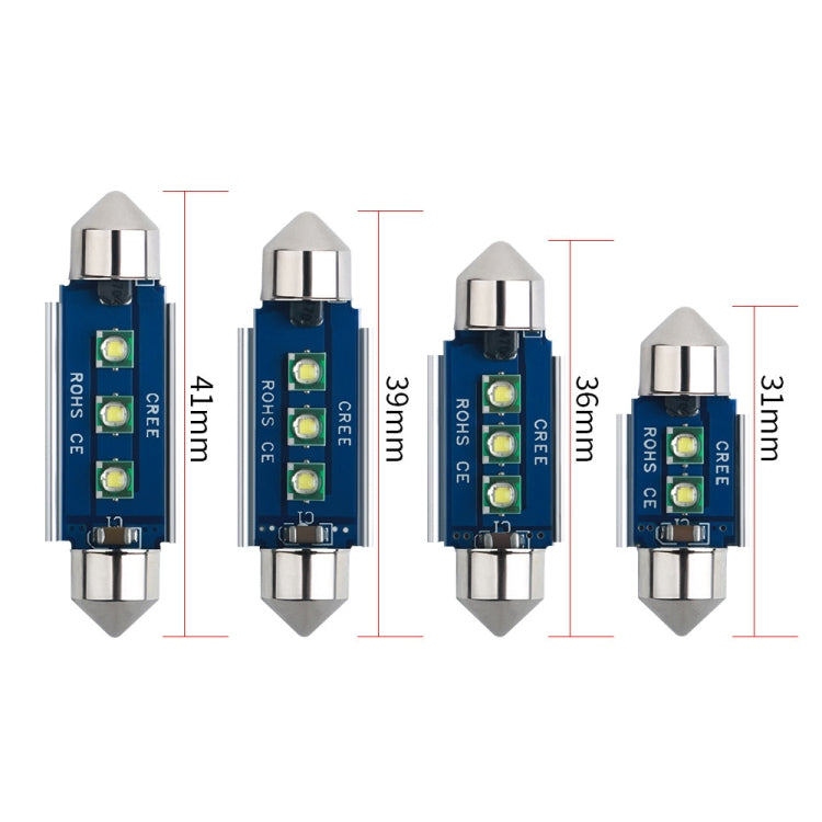 2pcs 31mm IC12V /  2.76W / 0.23A / 300LM 3LEDs SMD Car Reading Lamp Dome Light - free shipping - PMC TechLife - Order now!