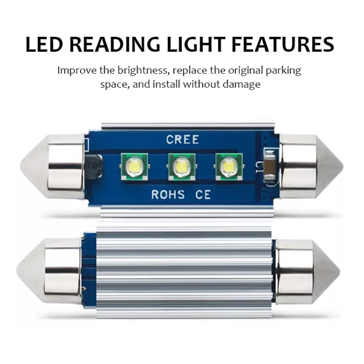 2pcs 39mm IC12V /  2.76W / 0.23A / 300LM 3LEDs SMD Car Reading Lamp Dome Light - Dome Lights by PMC TechLife | Online Shopping South Africa | PMC TechLife | Buy Now Pay Later Mobicred