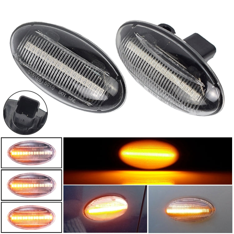 2pcs For Peugeot 1007 Car Dynamic LED Fender Side Light 817300H010 (Transparent) - Arrow Turn Lights by PMC TechLife | Online Shopping South Africa | PMC TechLife | Buy Now Pay Later Mobicred