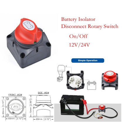 Car Auto RV Marine Boat Battery Isolator Disconnect Rotary Switch Cut with Terminals - Car Switches by PMC Jewellery | Online Shopping South Africa | PMC Jewellery | Buy Now Pay Later Mobicred