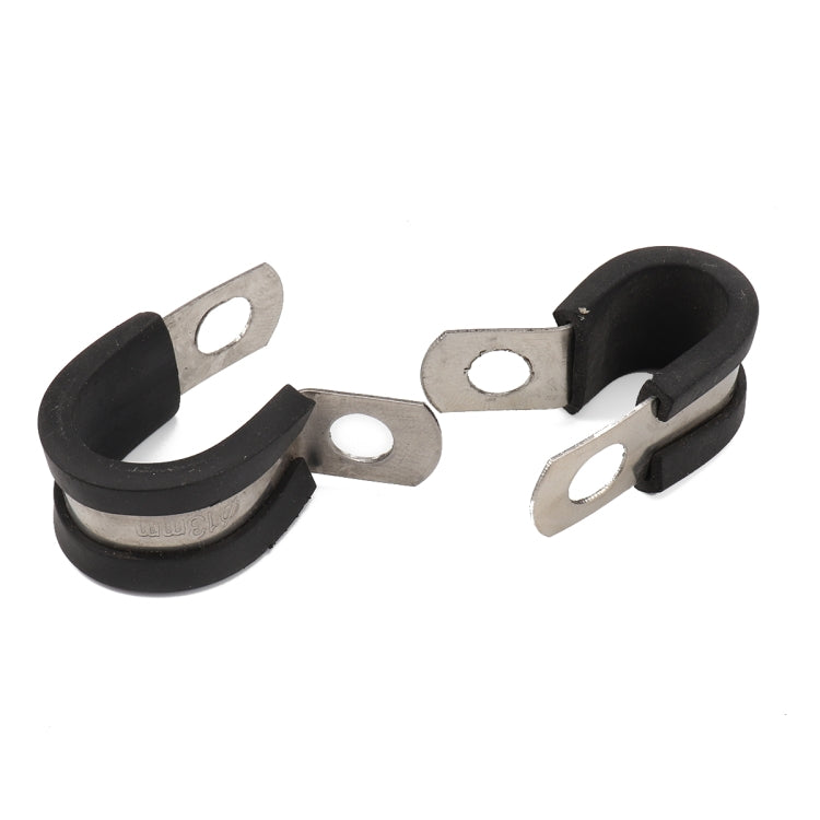 10 PCS Car Rubber Cushion Pipe Clamps Stainless Steel Clamps, Size: 9/8 inch (28mm) - Booster Cable & Clip by PMC Jewellery | Online Shopping South Africa | PMC Jewellery | Buy Now Pay Later Mobicred