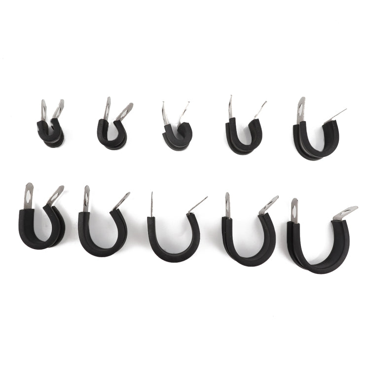 10 PCS Car Rubber Cushion Pipe Clamps Stainless Steel Clamps, Size: 3/2 inch (38mm) - Booster Cable & Clip by PMC Jewellery | Online Shopping South Africa | PMC Jewellery | Buy Now Pay Later Mobicred