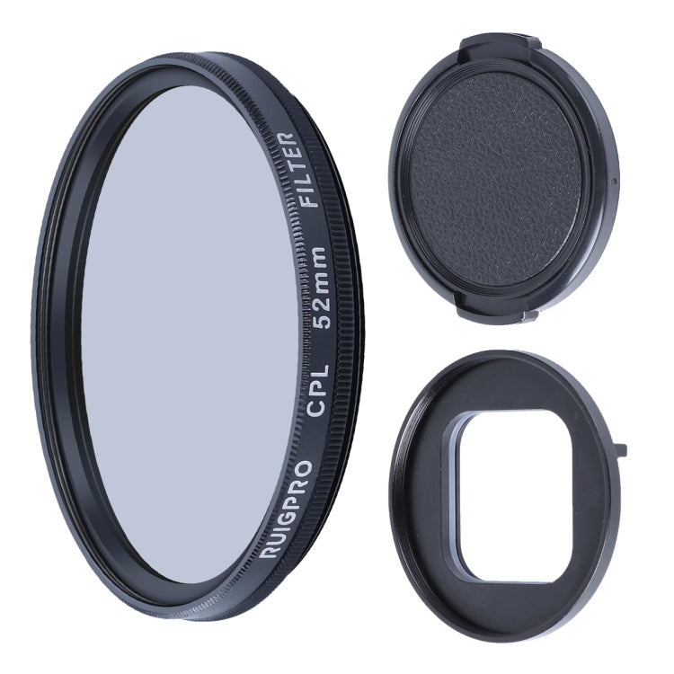 RUIGPRO for GoPro HERO10 Black / HERO9 Black Professional 52mm CPL Lens Filter with Filter Adapter Ring & Lens Cap - free shipping - PMC TechLife - Order now!