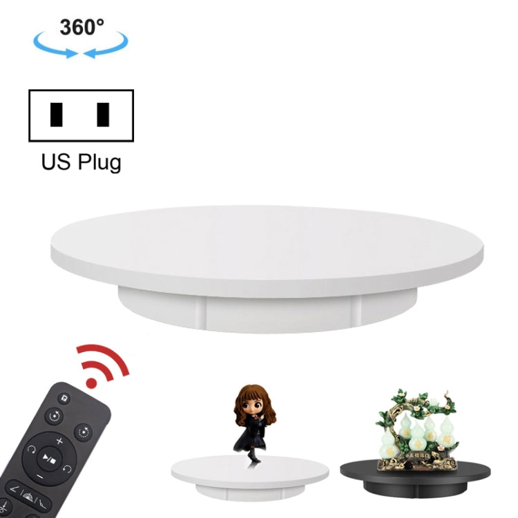 42cm Electric Rotating Display Stand Video Shooting Props Turntable, Load: 100kg, Plug-in Power, US Plug(White) - free shipping - PMc TechLife - Order now!