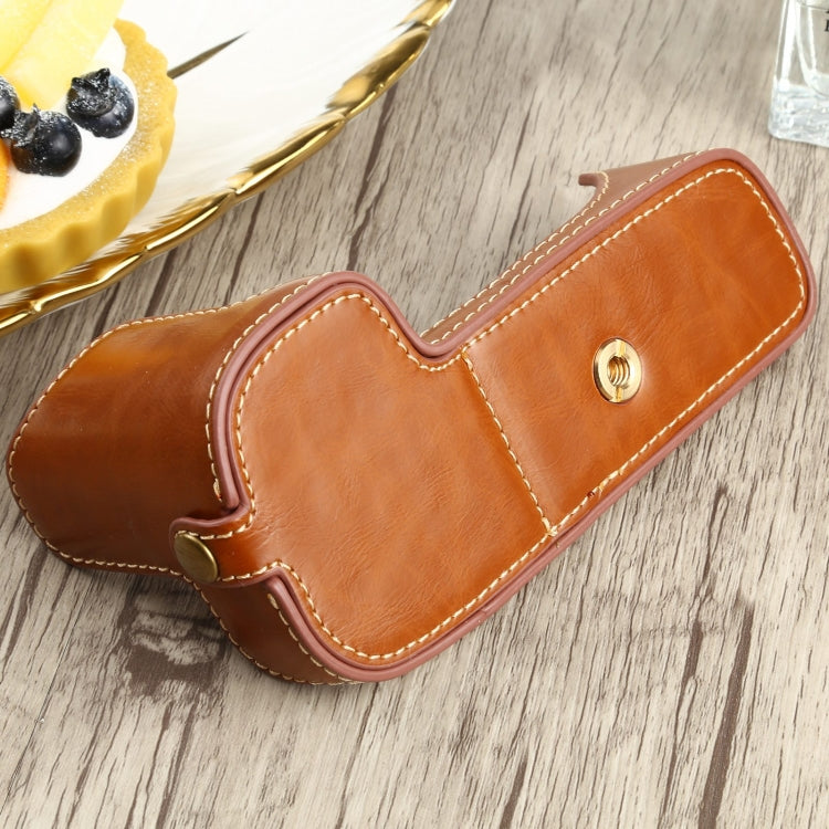 1/4 inch Thread PU Leather Camera Half Case Base for Canon EOS 90D (Brown) - free shipping - PMC TechLife - Order now!