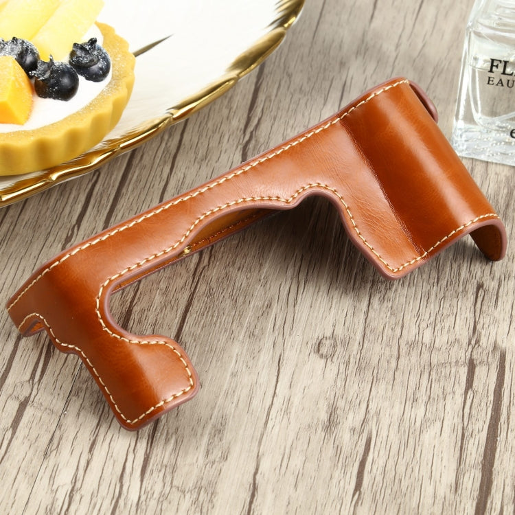 1/4 inch Thread PU Leather Camera Half Case Base for FUJIFILM X-T4 (Brown) - free shipping - PMC TechLife - Order now!