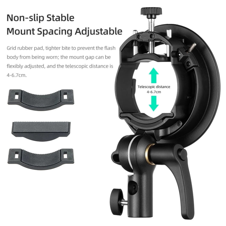 Godox S2 Speedlite S-Type Bracket Bowens Mount Flash S-type Holder Bracket (Black) - free shipping - PMC TechLife - Order now!
