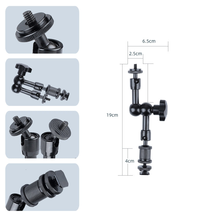 7 inch Adjustable Friction Articulating Magic Arm + Large Claws Clips (Black) - Camera Gimbal by PMC Jewellery | Online Shopping South Africa | PMC Jewellery