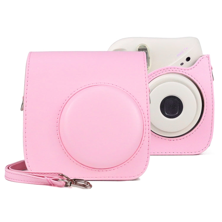 Retro Full Body PU Leather Case Camera  Bag with Strap for FUJIFILM instax mini 7+ (Pink) - Leather Bag by PMC TechLife | Online Shopping South Africa | PMC TechLife | Buy Now Pay Later Mobicred