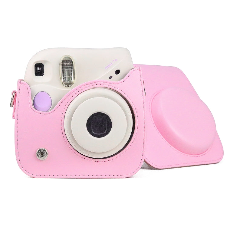 Retro Full Body PU Leather Case Camera  Bag with Strap for FUJIFILM instax mini 7+ (Pink) - Leather Bag by PMC TechLife | Online Shopping South Africa | PMC TechLife | Buy Now Pay Later Mobicred