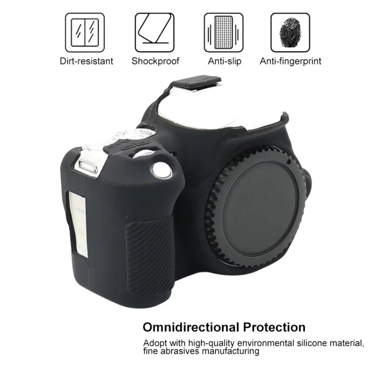 For Canon EOS 200D / EOS 200D Mark II Soft Silicone Protective Case(Black) - Protective Case by PMC TechLife | Online Shopping South Africa | PMC TechLife | Buy Now Pay Later Mobicred