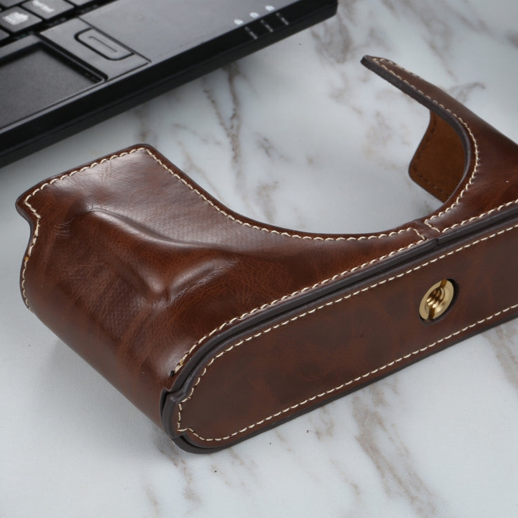 1/4 inch Thread PU Leather Camera Half Case Base for Leica Q2(Coffee) - Half Case by PMC TechLife | Online Shopping South Africa | PMC TechLife | Buy Now Pay Later Mobicred