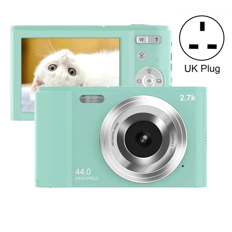 DC302 2.88 inch 44MP 16X Zoom 2.7K Full HD Digital Camera Children Card Camera, UK Plug (Green) - Children Cameras by PMC Jewellery | Online Shopping South Africa | PMC Jewellery | Buy Now Pay Later Mobicred