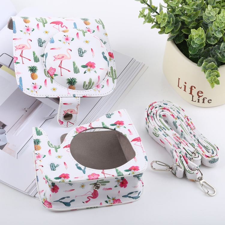 Cactus Flamingo Pattern Full Body Camera PU Leather Case Bag with Strap for FUJIFILM instax mini 9 / mini 8+ / mini 8 - free shipping - PMC TechLife - Order now!