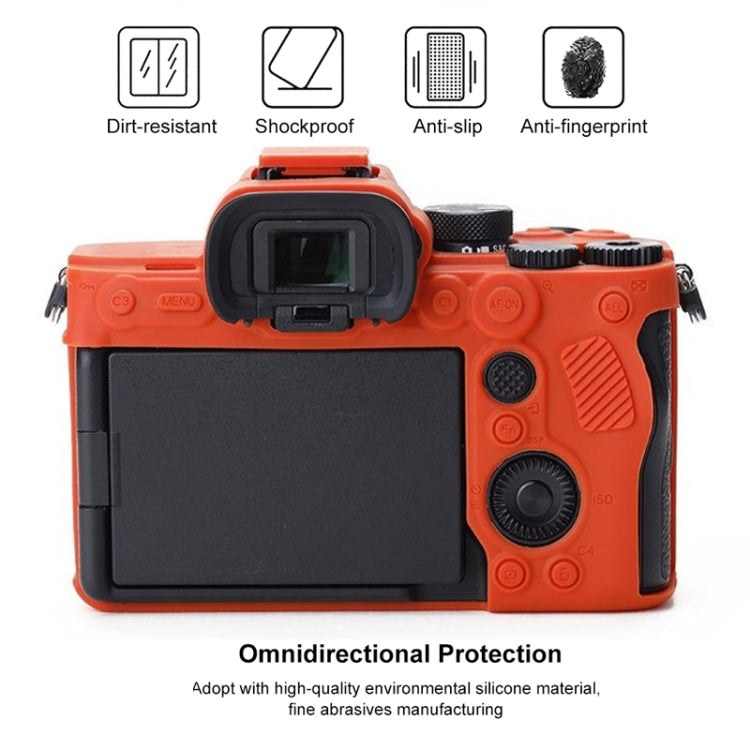Soft Silicone Protective Case for Sony A7 IV (Orange) - Protective Case by PMC TechLife | Online Shopping South Africa | PMC TechLife | Buy Now Pay Later Mobicred