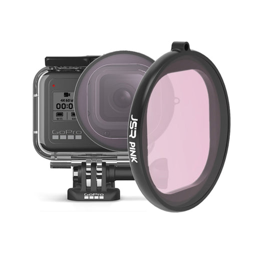 JSR Round Housing Diving Color Lens Filter for GoPro HERO8 Black(Pink) - Lens Filter by JSR | Online Shopping South Africa | PMC Jewellery | Buy Now Pay Later Mobicred