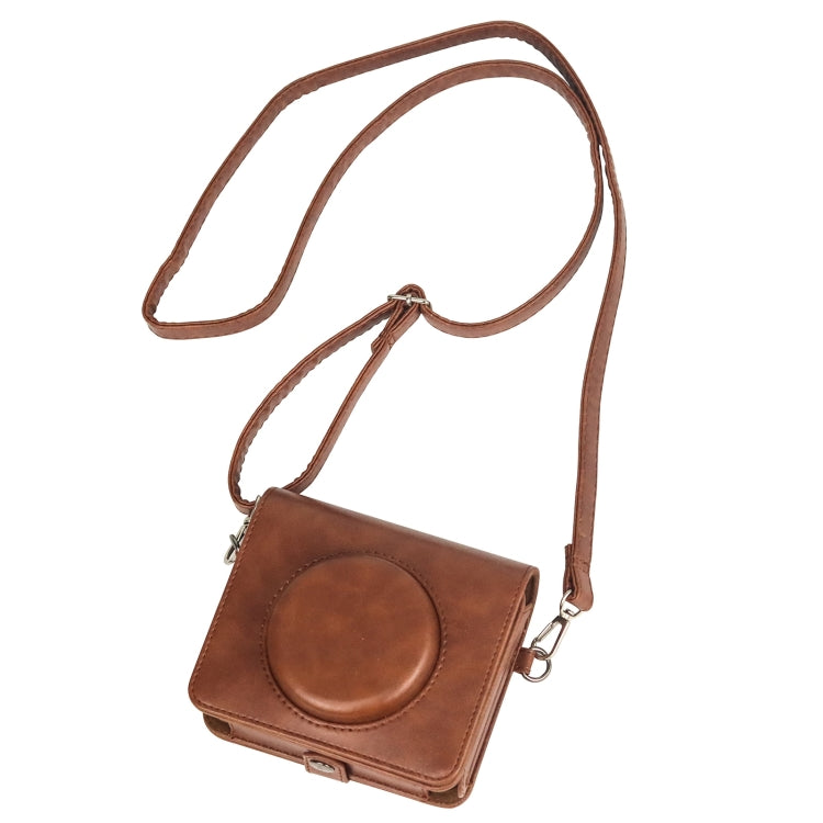 For Kodak Mini Shot 3 Square Retro / C300R instax Full Body Camera PU Leather Case Bag with Strap(Brown) - Leather Bag by PMC Jewellery | Online Shopping South Africa | PMC Jewellery | Buy Now Pay Later Mobicred