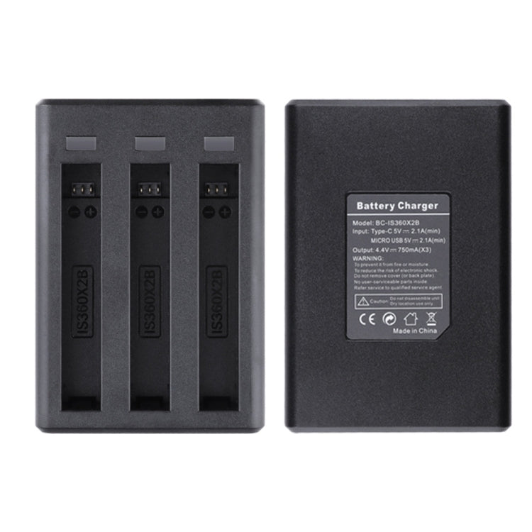 Tri-Slot Batteries Fast Charger for Insta360 One X2(Black) - Others by PMC TechLife | Online Shopping South Africa | PMC TechLife | Buy Now Pay Later Mobicred