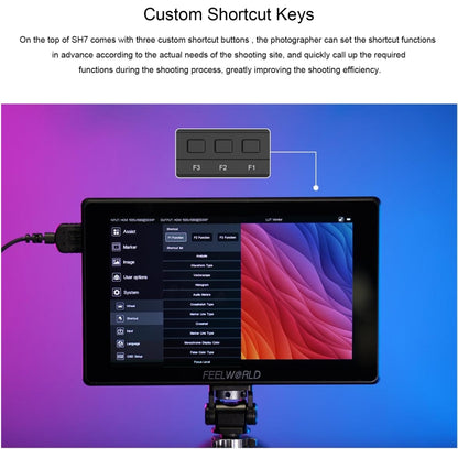FEELWORLD SH7 7-inch Ultra Bright 2200nit On-camera Monitor SDI HDMI Cross Conversion (Black) - On-camera Monitors by FEELWORLD | Online Shopping South Africa | PMC Jewellery | Buy Now Pay Later Mobicred