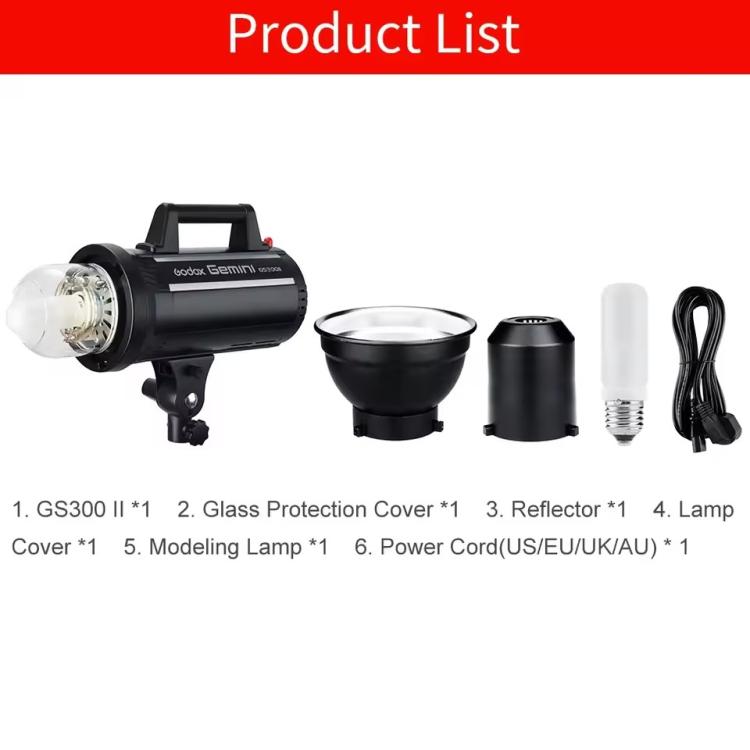Godox Gemini GS300II Studio Flash Light 300Ws Bowens Mount Strobe Flash (US Plug) - free shipping - PMC TechLife - Order now!