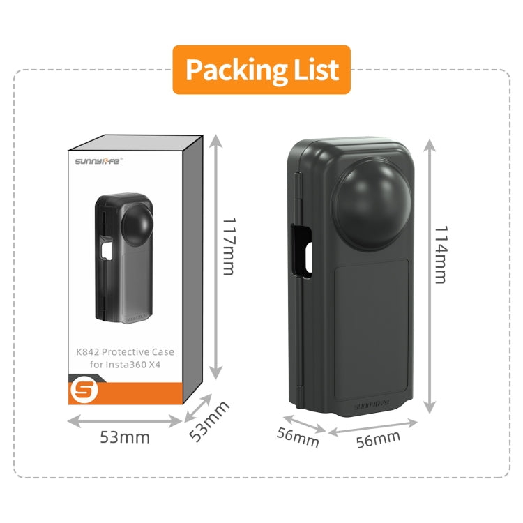 For Insta360 X4 Sunnylife Integrated Lens Screen Camera Cover Protector Screen Protective Case (Transparent Black) - free shipping - PMC TechLife - Order now!