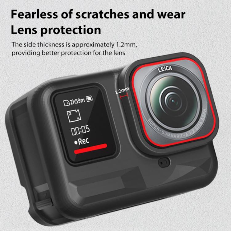 For Insta360 Ace Pro Silicone Protective Case with Wrist Strap & Lens Cover (Black) - free shipping - PMC TechLife - Order now!